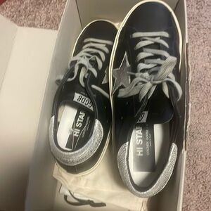 Black Golden Goose Sneakers Hi Star